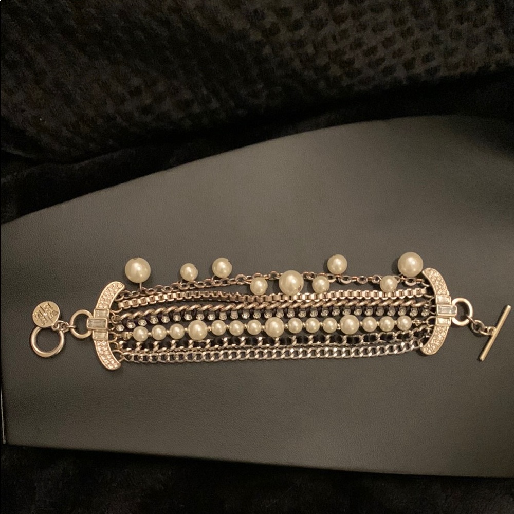 White House Black Market Gold and Pearl Bracelet